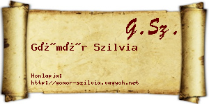 Gömör Szilvia névjegykártya